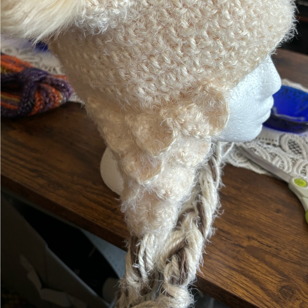 Handmade Crochet OWL Hat with Ear Flaps - Picture 3 of 4